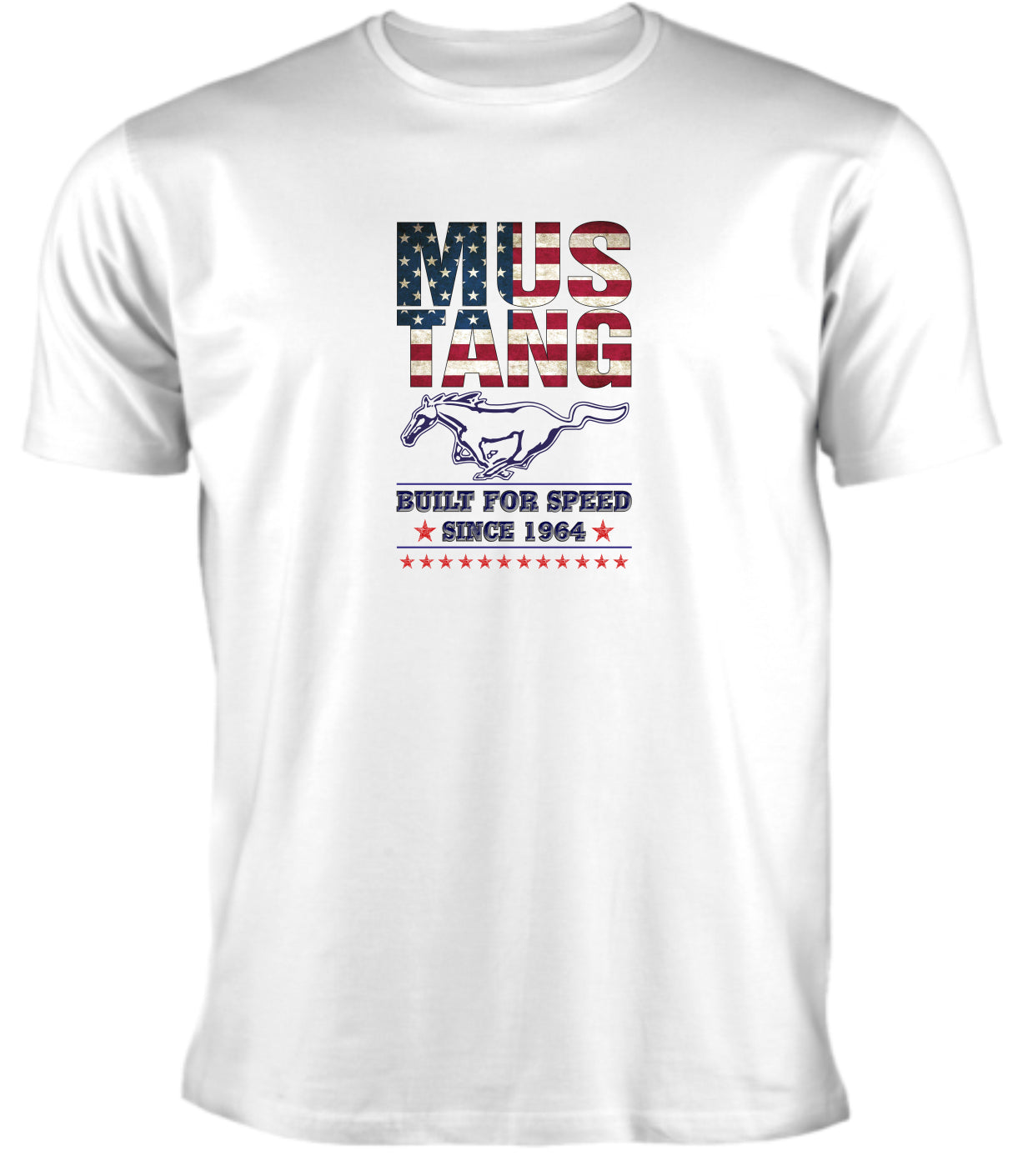 Ford Mustang T-Shirt  Build for Speed weiß