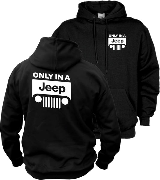 Only in a Jeep schwarzer Kapuzenpullover