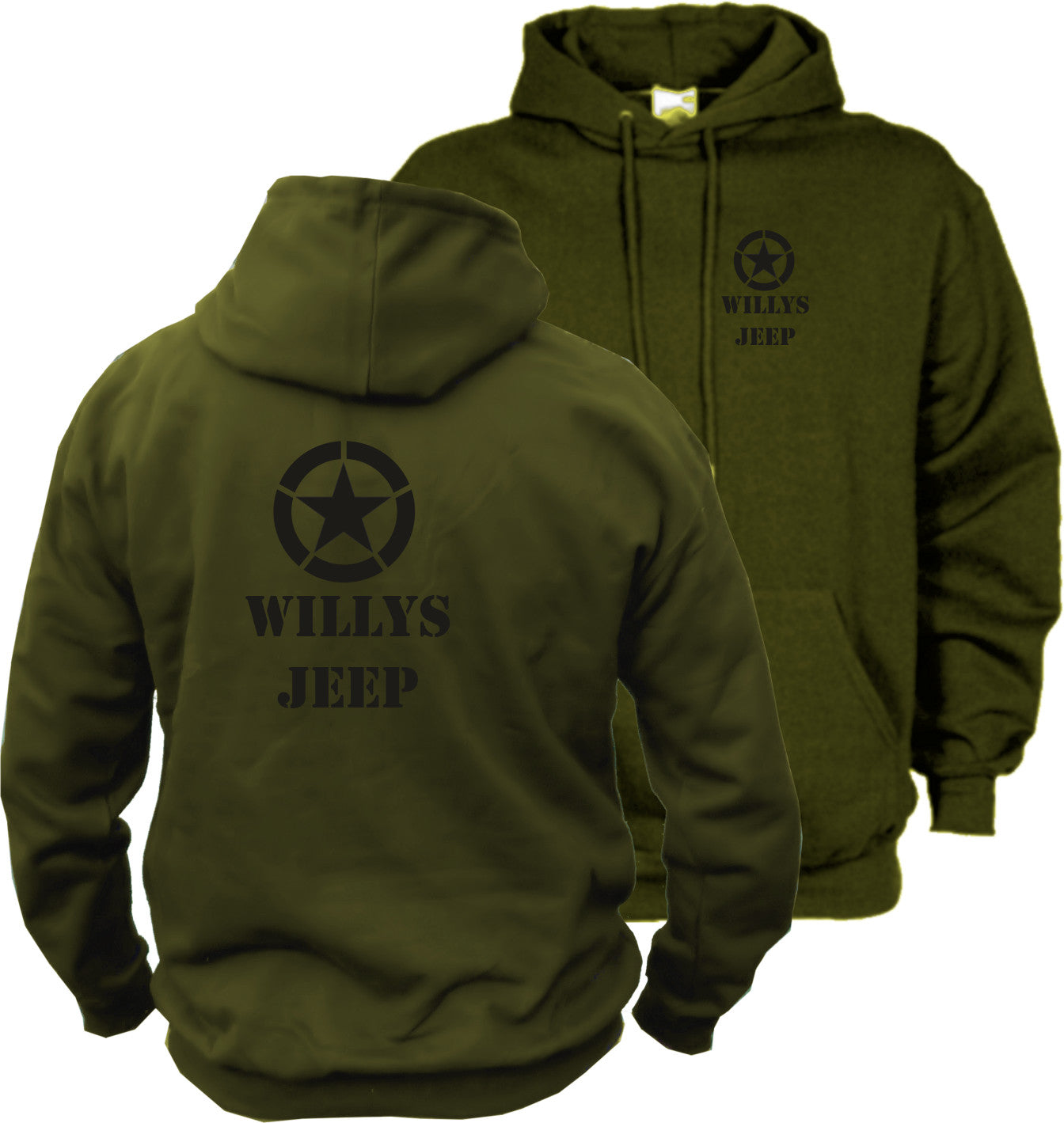 Willys Jeep Kapuzenpullover olive