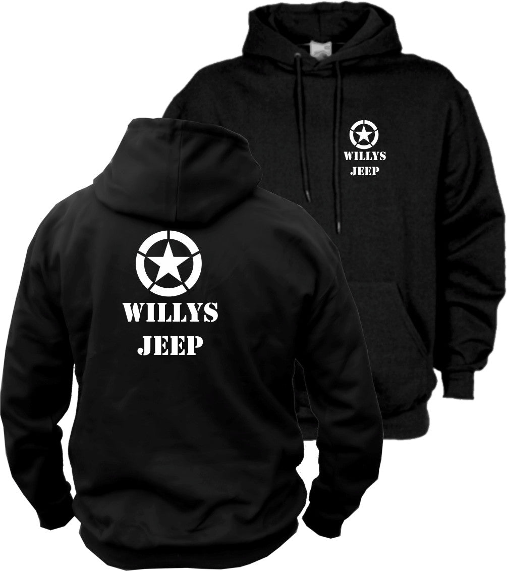 Willys Jeep Hoodie schwarz