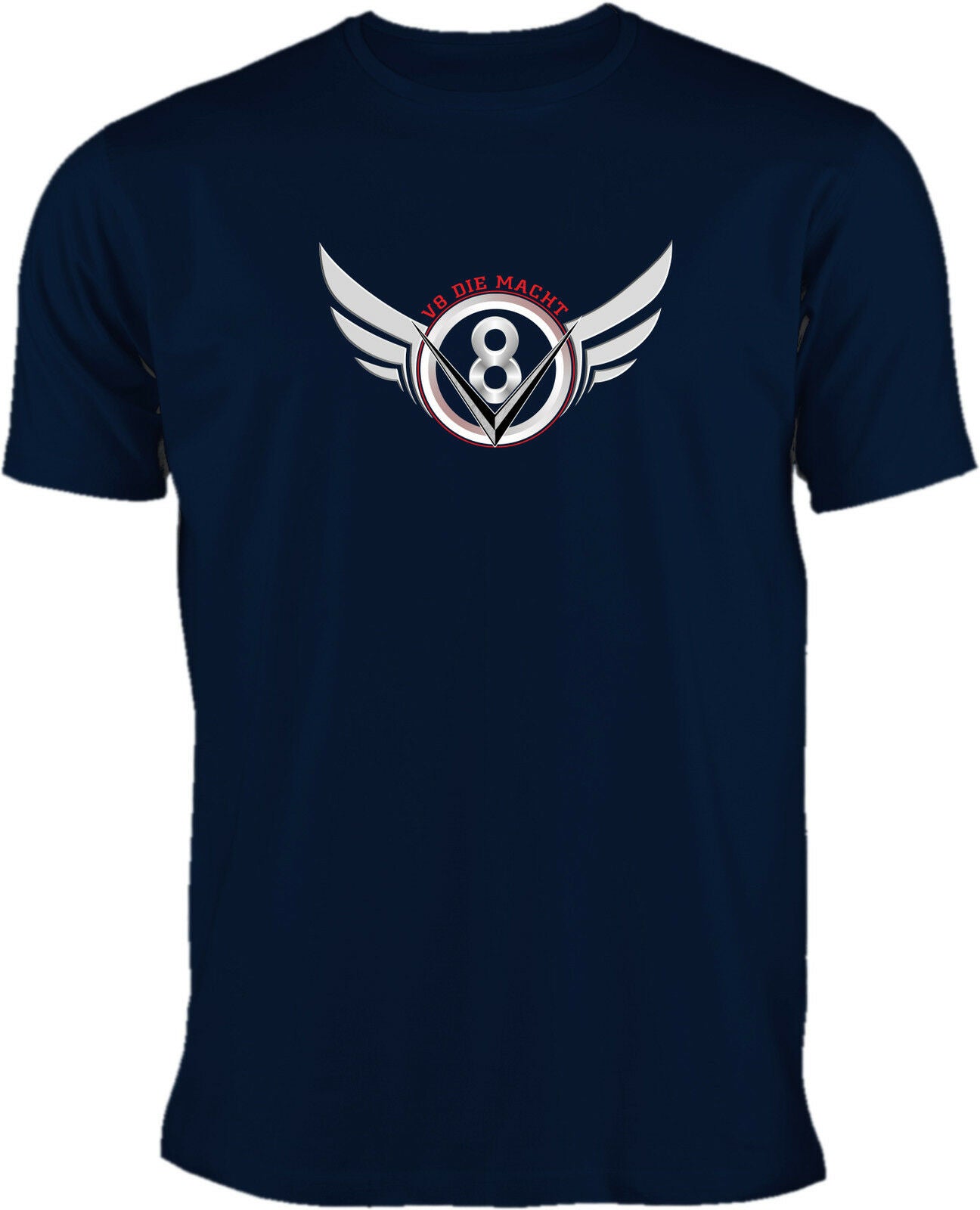 V8 - DIE MACHT- T-Shirt Chevy, Mustang , Buick - Muscle Cars T-Shirt