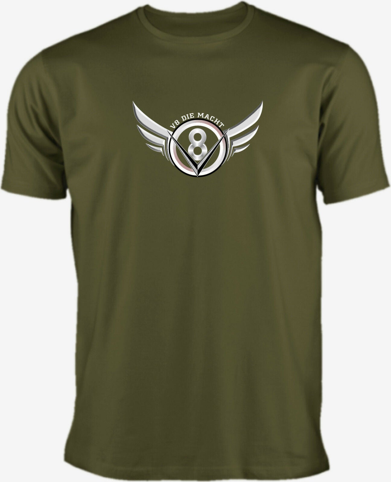 V8 - DIE MACHT- T-Shirt Chevy, Mustang , Buick - Muscle Cars T-Shirt
